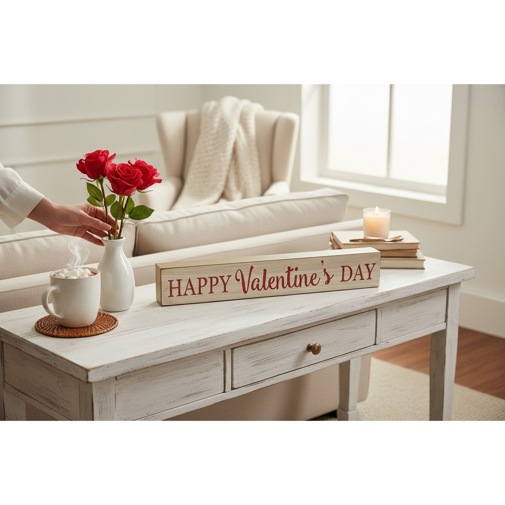 Celebrate It Tabletop Decor Unisex OS Gold Red NWOT Valentine Block Sign
